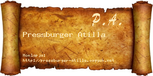 Pressburger Atilla névjegykártya